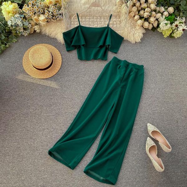 roupas feminina camisole crop and wide leg pants fashion women suit set 2021 summer ladies solid two piece outfits dress, White
roupas feminina camisole crop and wide leg pants fashion women suit set 2021 summer ladies solid two piece outfits dress, White