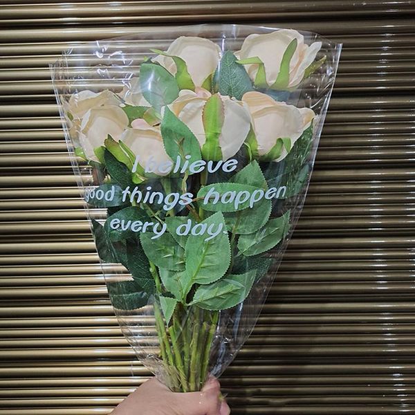 gift wrap trapezoid flower bag white letter plastic rose packaging wedding party bouquet material 50pcs/lot
gift wrap trapezoid flower bag white letter plastic rose packaging wedding party bouquet material 50pcs/lot