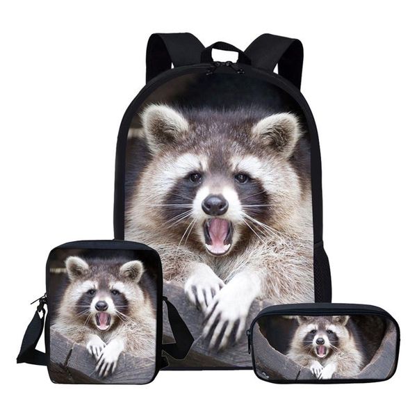 school bags kuiliu raccoon children for teenage boys kids 3 pcs/set animals printing satchel backpack messenger bag pen case
school bags kuiliu raccoon children for teenage boys kids 3 pcs/set animals printing satchel backpack messenger bag pen case