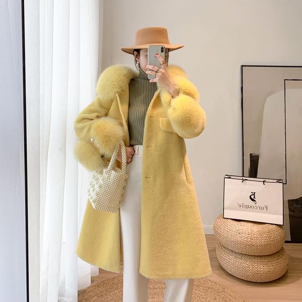 women's fur & faux sheep shearing coat natural collar women winter streetwear thick warm outerwear female autumn blend jacket, Black
women's fur & faux sheep shearing coat natural collar women winter streetwear thick warm outerwear female autumn blend jacket, Black