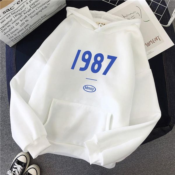 women's hoodies & sweatshirts women sweatshirt with pocket loose long sleeve pullovers sweet style female 1987 printed harajuku hoodie, Black
women's hoodies & sweatshirts women sweatshirt with pocket loose long sleeve pullovers sweet style female 1987 printed harajuku hoodie, Black