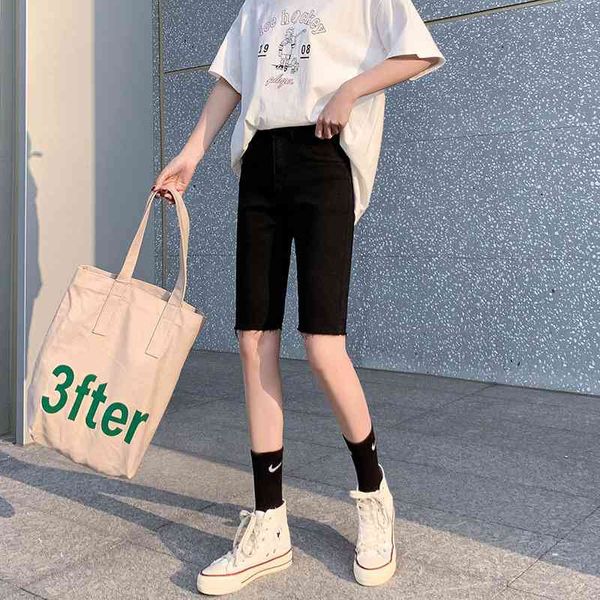 denim shorts women's summer 2021 spring elastic capris high waist slim versatile riding pants, Black
denim shorts women's summer 2021 spring elastic capris high waist slim versatile riding pants, Black