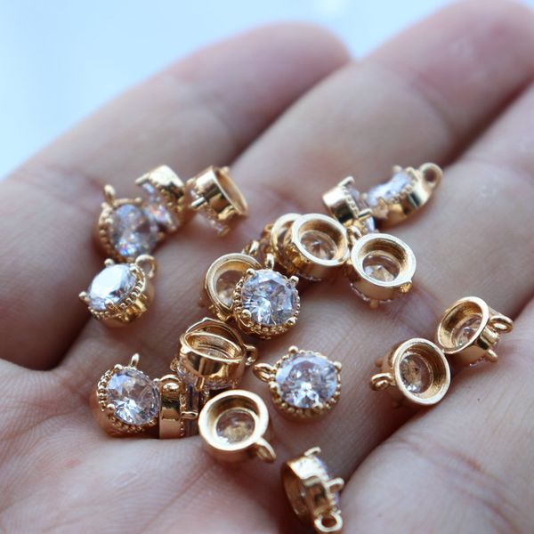 7mm round white zirconia charm accessories gold plated copper base for diy jewelry making, Bronze;silver
7mm round white zirconia charm accessories gold plated copper base for diy jewelry making, Bronze;silver
