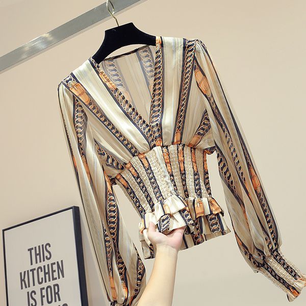 autumn arrivals long sleeve v neck beige striped slim women chiffon blouse mk173 210525, White
autumn arrivals long sleeve v neck beige striped slim women chiffon blouse mk173 210525, White