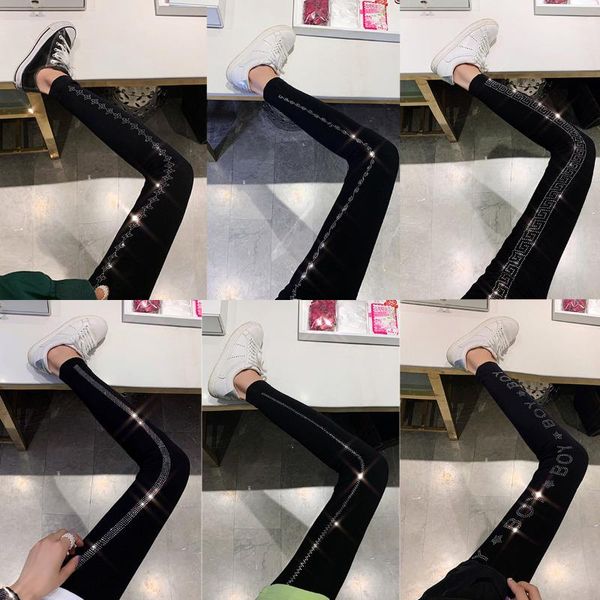 women's leggings women drilling letter push up hips party diamond elastic high waist bling rhinestone slim tights, Black
women's leggings women drilling letter push up hips party diamond elastic high waist bling rhinestone slim tights, Black