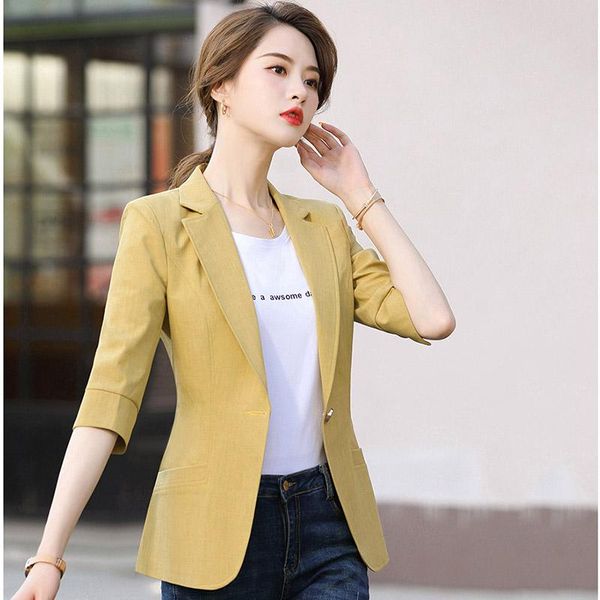 women's suits & blazers solid color blazer 2021 spring summer fashion casual 3/4 sleeve ladies coat v-neck button business suit a790, White;black
women's suits & blazers solid color blazer 2021 spring summer fashion casual 3/4 sleeve ladies coat v-neck button business suit a790, White;black