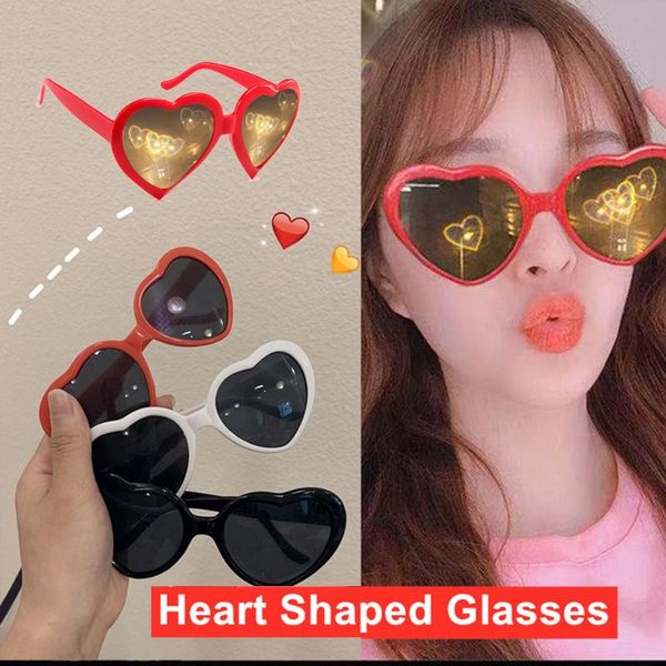 sunglasses 2021 love heart shaped effect glasses watch the lights change image diffraction at night for women, White;black
sunglasses 2021 love heart shaped effect glasses watch the lights change image diffraction at night for women, White;black