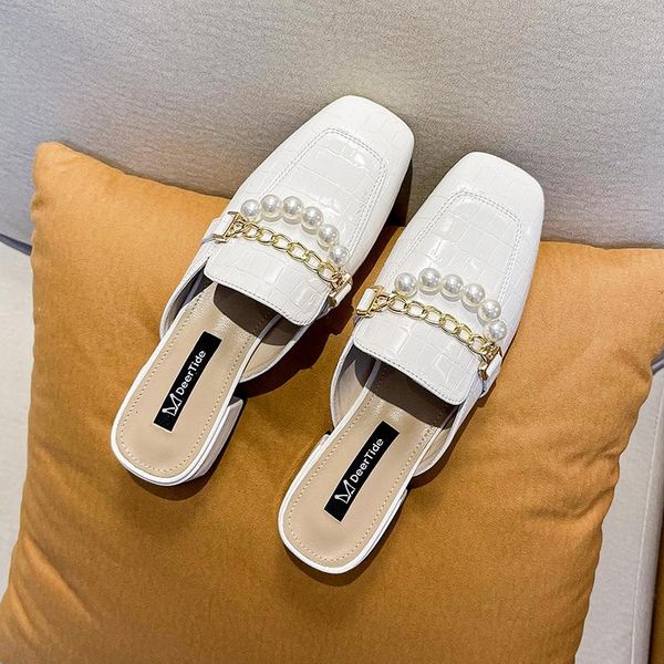 slippers square heel string bead shoes woman 2021 loafers cover toe med female mules block pu slides fabric rubber hoof, Black
slippers square heel string bead shoes woman 2021 loafers cover toe med female mules block pu slides fabric rubber hoof, Black