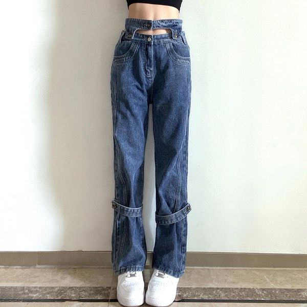 women's jeans vintage irregular waist hollowed out slim fit hip lifting leg straight denim casual pants women street personalized femal, Blue
women's jeans vintage irregular waist hollowed out slim fit hip lifting leg straight denim casual pants women street personalized femal, Blue