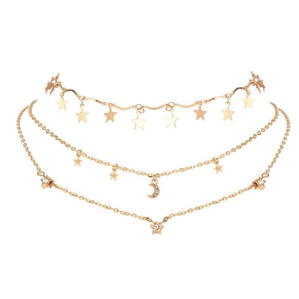 chokers delicate women fashion multi layered gold chain stars and moons layering necklaces, Golden;silver
chokers delicate women fashion multi layered gold chain stars and moons layering necklaces, Golden;silver