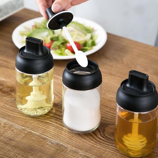 glass spice jars creative seasoning container with brush salt shaker honey oil bottle kitchen supplies flavouring box sause can storage bott
glass spice jars creative seasoning container with brush salt shaker honey oil bottle kitchen supplies flavouring box sause can storage bott
