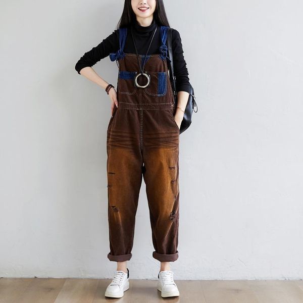 large size corduroy bib women rompers pants baggy patchwork hanging crotch trousers loose hip hop ripped dancing overalls, Black;white
large size corduroy bib women rompers pants baggy patchwork hanging crotch trousers loose hip hop ripped dancing overalls, Black;white