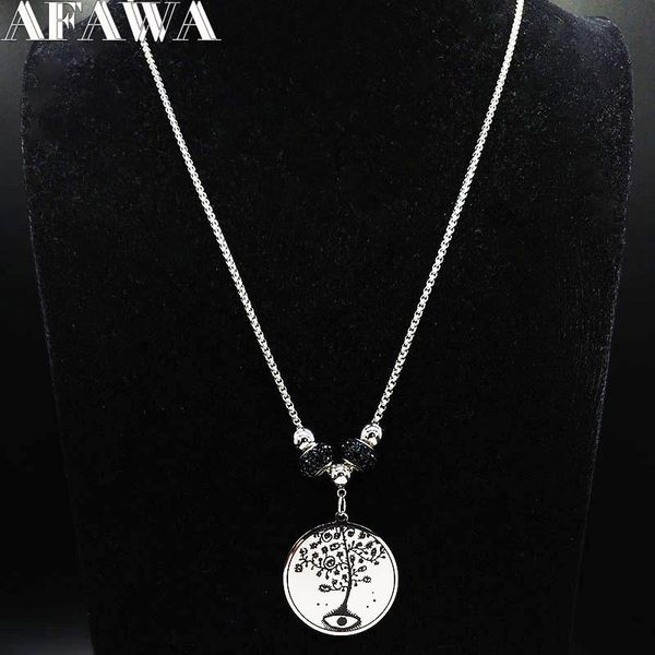 pendant necklaces 2021 crystal bead stainless steel chain necklace women tree of life eye silver color long jewerly cadenas mujer n19624
pendant necklaces 2021 crystal bead stainless steel chain necklace women tree of life eye silver color long jewerly cadenas mujer n19624