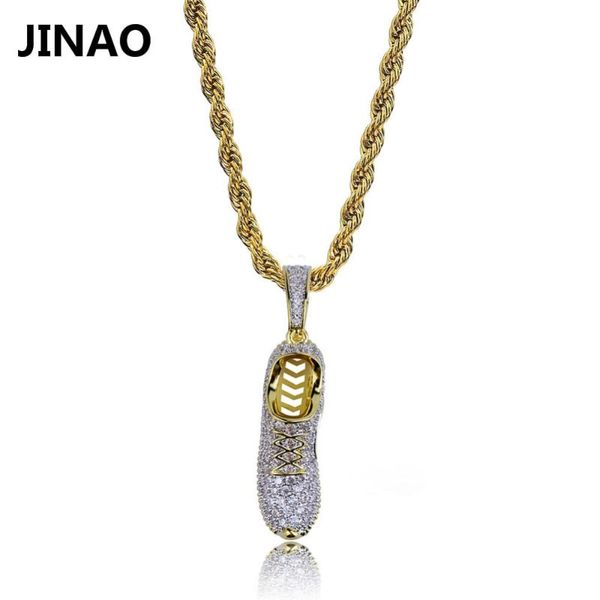 pendant necklaces jinao hip hop men fashion iced out gold color plated shoes necklace copper with rope chain, Silver
pendant necklaces jinao hip hop men fashion iced out gold color plated shoes necklace copper with rope chain, Silver