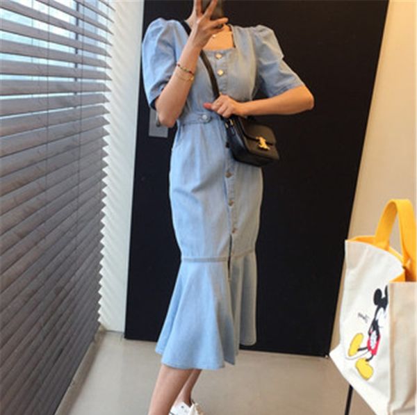 party dresses rugod new arrivals ladies summer denim dress square collar ruffles long shank single-breasted backless women sundres, White;black
party dresses rugod new arrivals ladies summer denim dress square collar ruffles long shank single-breasted backless women sundres, White;black