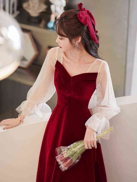 prom luxury boutique occasion dresses bridal toast 2021 autumn small engagement can wear veet long sleev at ordinary tim, Black
prom luxury boutique occasion dresses bridal toast 2021 autumn small engagement can wear veet long sleev at ordinary tim, Black