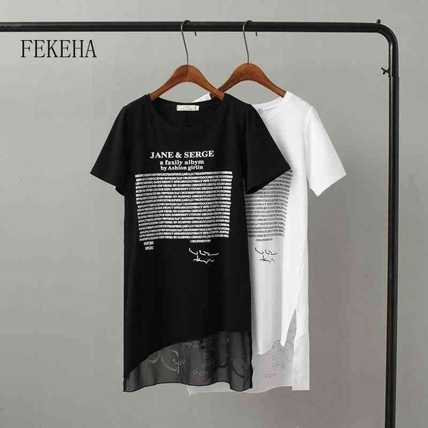 fekeha summer long t shirt women letter black white t-shirt short sleeve thin women cotton tees female tshirt 210408
fekeha summer long t shirt women letter black white t-shirt short sleeve thin women cotton tees female tshirt 210408