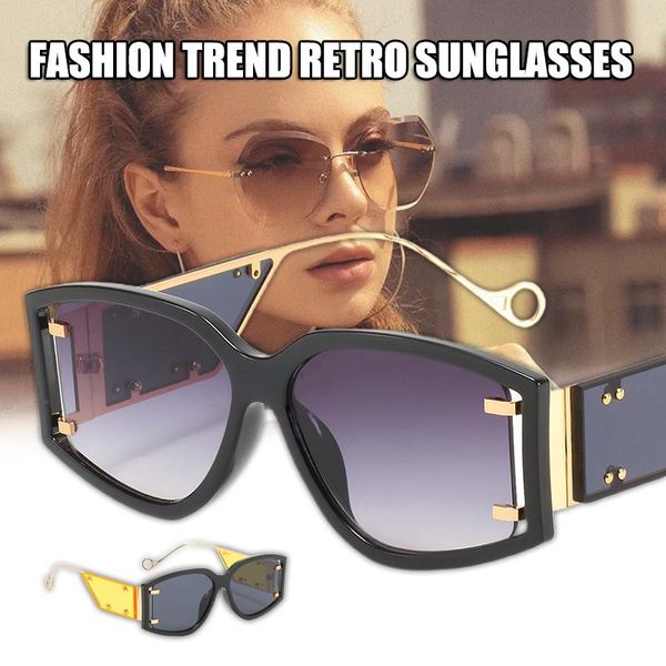 sunglasses vintage trendy glasses with color lens creative retro fashion thick frame for women men ll@17, White;black
sunglasses vintage trendy glasses with color lens creative retro fashion thick frame for women men ll@17, White;black