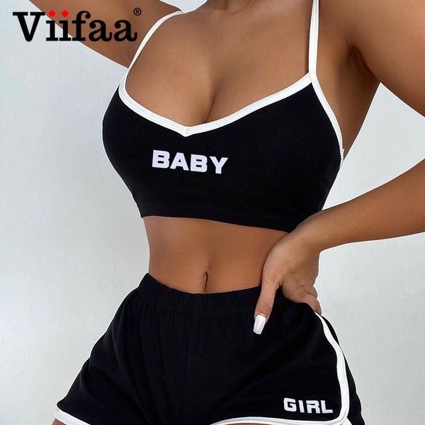 viifaa contrast binding letter print matching casual summer set women crop and elastic waist shorts two piece setsswimwear bathing suits, Black;gray
viifaa contrast binding letter print matching casual summer set women crop and elastic waist shorts two piece setsswimwear bathing suits, Black;gray