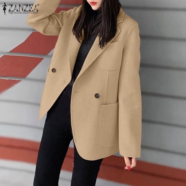 women's suits & blazers zanzea fashion blazer coat 2021 spring autumn long sleeve outwears casual solid loose pockets oversized lapel s, White;black
women's suits & blazers zanzea fashion blazer coat 2021 spring autumn long sleeve outwears casual solid loose pockets oversized lapel s, White;black