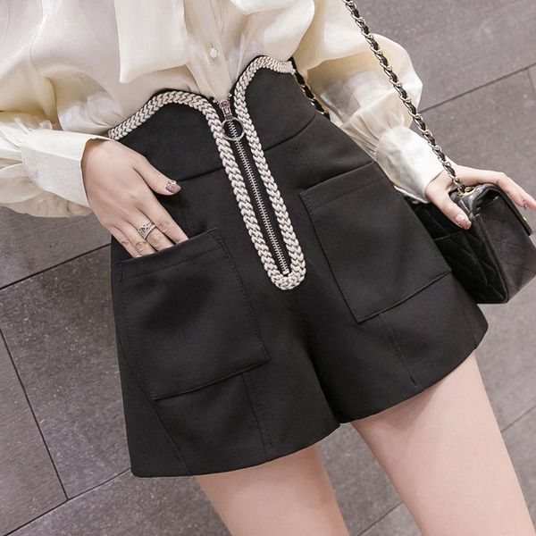 fashion crystal women shorts summer high waist big size ladies loose zipper women's, White;black
fashion crystal women shorts summer high waist big size ladies loose zipper women's, White;black
