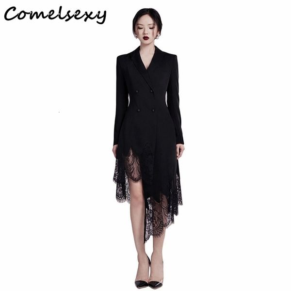 black suit dress long sleeve deep v irregular lace hem aymmetrical tassel hem midi dress women dress vestidos 210515, Black;gray
black suit dress long sleeve deep v irregular lace hem aymmetrical tassel hem midi dress women dress vestidos 210515, Black;gray