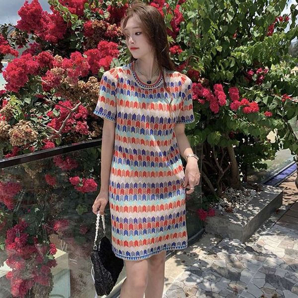 summer bohemian dress women's color plaid round neck short sleeve knitting skirt slim, Black;gray
summer bohemian dress women's color plaid round neck short sleeve knitting skirt slim, Black;gray