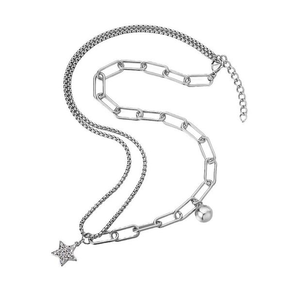 chains simple creative personality wild fashion retro stitching double necklace cuban couple hip hop trend punk street accessories, Silver
chains simple creative personality wild fashion retro stitching double necklace cuban couple hip hop trend punk street accessories, Silver