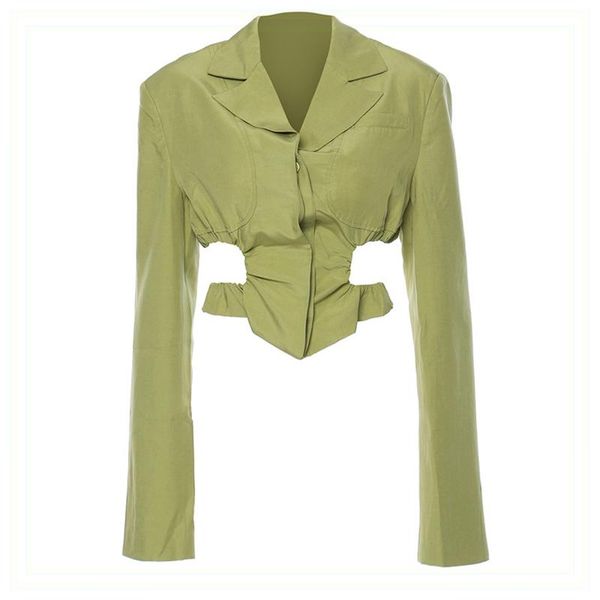 women's suits & blazers green irregular hollow out for women elegant lapel long sleeve loose fit fashion tide spring autumn 2021 blazer, White;black
women's suits & blazers green irregular hollow out for women elegant lapel long sleeve loose fit fashion tide spring autumn 2021 blazer, White;black