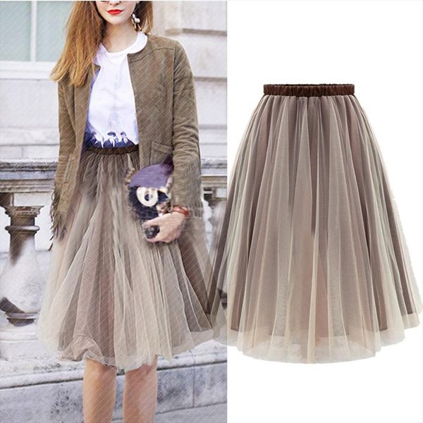 fashion casual hight waist elastic women skirt layered tulle a line tutu mid all match organza solid, Black
fashion casual hight waist elastic women skirt layered tulle a line tutu mid all match organza solid, Black