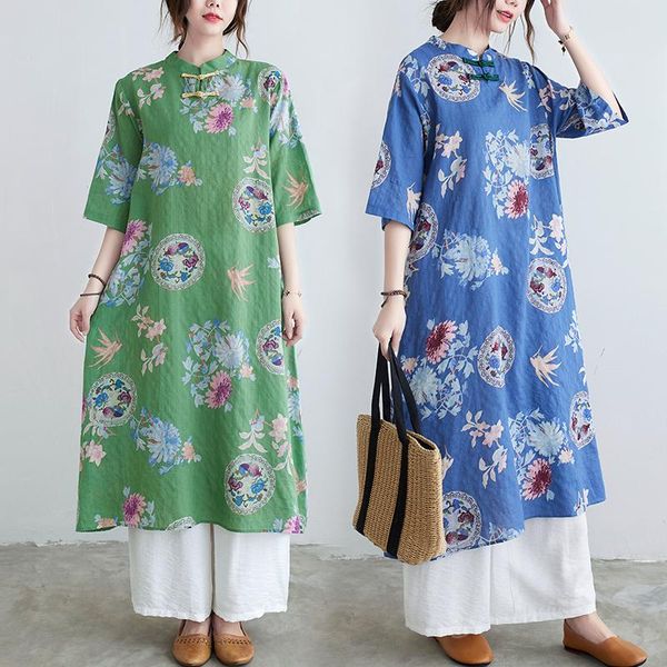 arrival chinese style loose spring summer dress cotton linen print floral vintage women travel casual robes dresses, Black;gray
arrival chinese style loose spring summer dress cotton linen print floral vintage women travel casual robes dresses, Black;gray