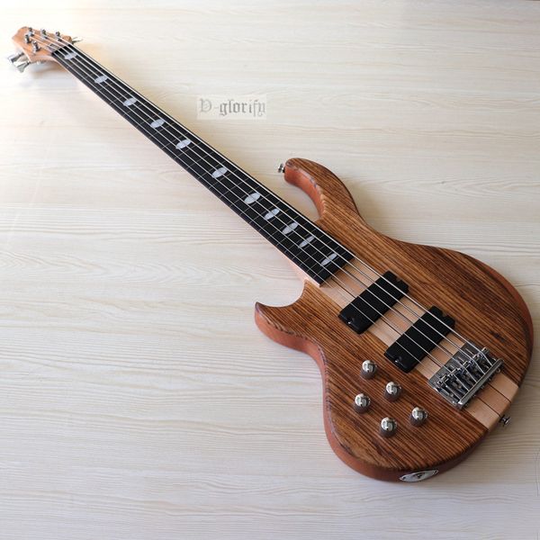left hand 5 string bass guitar active electronics 43 inch neck through body matte finish fretless but with fret line
left hand 5 string bass guitar active electronics 43 inch neck through body matte finish fretless but with fret line