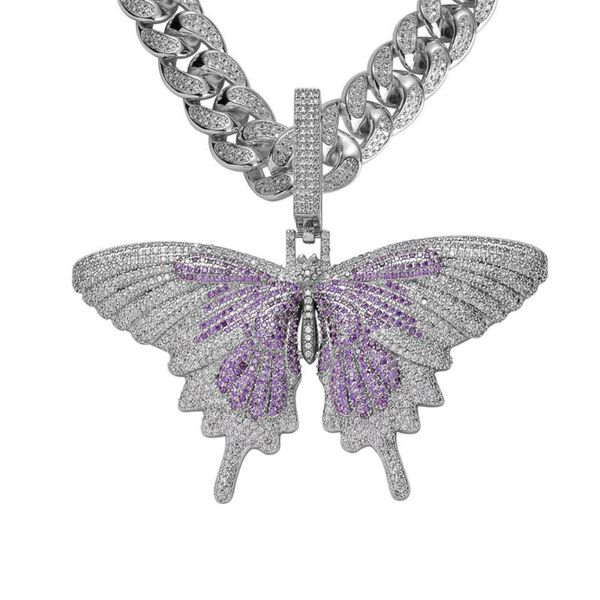 selling hip hop iced out cz butterfly design pendant gold tennis cuban chain necklace colored for men necklaces, Silver
selling hip hop iced out cz butterfly design pendant gold tennis cuban chain necklace colored for men necklaces, Silver