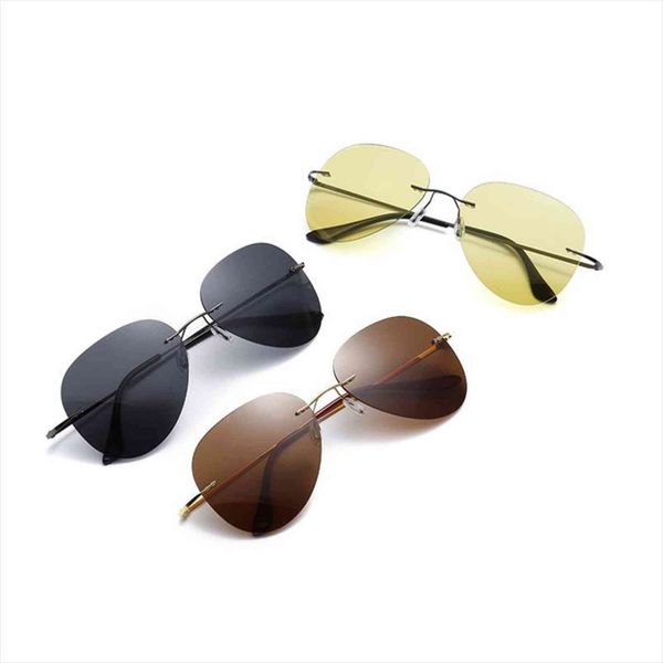 ultralight titanium polarized rimless pilot style sunglasses men driving brand design sun glasses oculos de sol 1013, White;black
ultralight titanium polarized rimless pilot style sunglasses men driving brand design sun glasses oculos de sol 1013, White;black