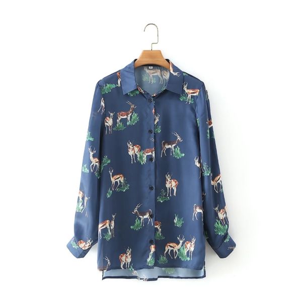 women animal printing satin shirt female long sleeve blouse fashion lady loose blusas s8781 210430, White
women animal printing satin shirt female long sleeve blouse fashion lady loose blusas s8781 210430, White