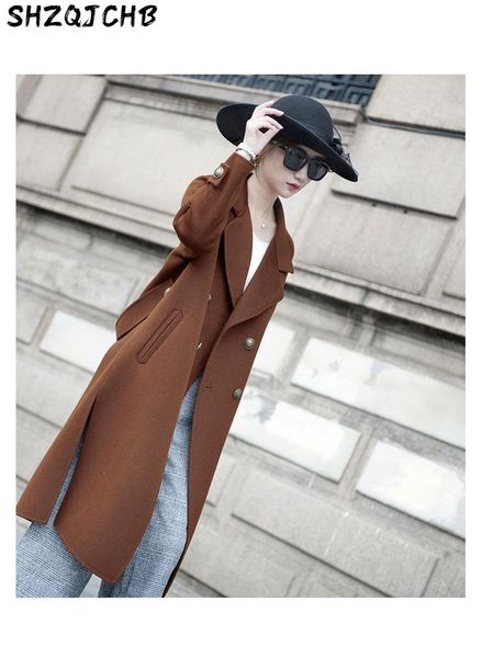 women 100% wool double coat breasted high street colors turn-down collar female outwear black long coats women's & blends
women 100% wool double coat breasted high street colors turn-down collar female outwear black long coats women's & blends