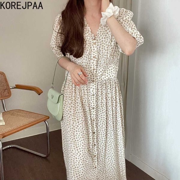 korejpaa women dress korea chic sweet v-neck ruffle single-breasted high waist loose floral bubble sleeve long vestido 210526, Black;gray
korejpaa women dress korea chic sweet v-neck ruffle single-breasted high waist loose floral bubble sleeve long vestido 210526, Black;gray