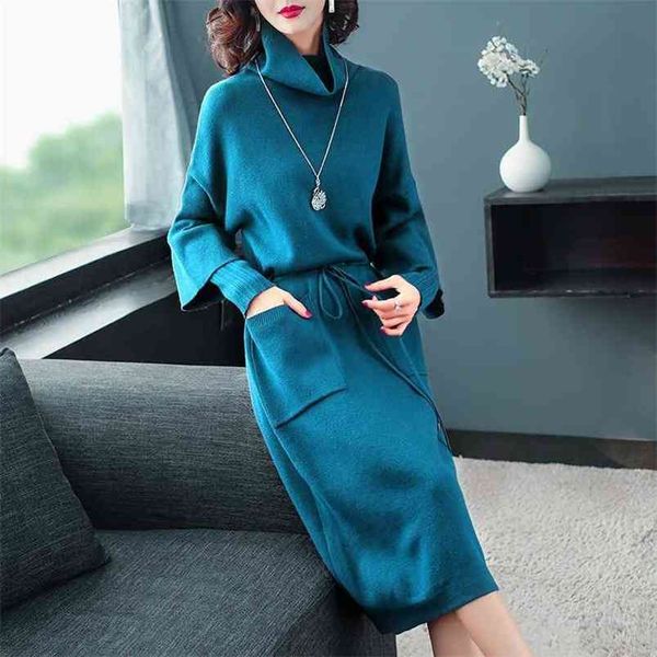 french irregular dress female autumn winter knitted long sweater skirt over the knee women thickened 210427, White;black
french irregular dress female autumn winter knitted long sweater skirt over the knee women thickened 210427, White;black