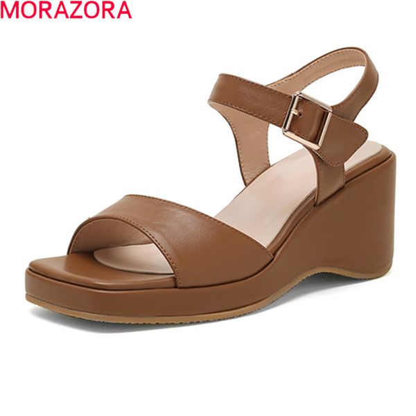 morazora genuine leather sandals women fashion wedges square toe party shoes summer platform ladies sandals 210506, Black
morazora genuine leather sandals women fashion wedges square toe party shoes summer platform ladies sandals 210506, Black