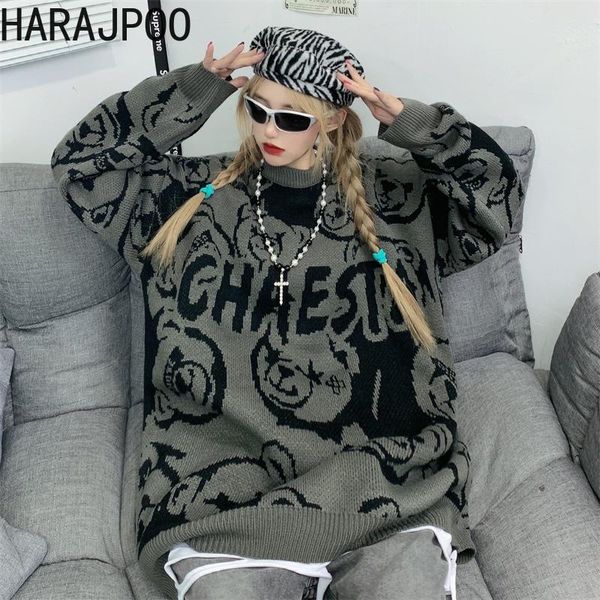 women's sweaters harajpoo women thick loose autumn winter korean ins harajuku style street bear letter printed knit casual long pullove, White;black
women's sweaters harajpoo women thick loose autumn winter korean ins harajuku style street bear letter printed knit casual long pullove, White;black