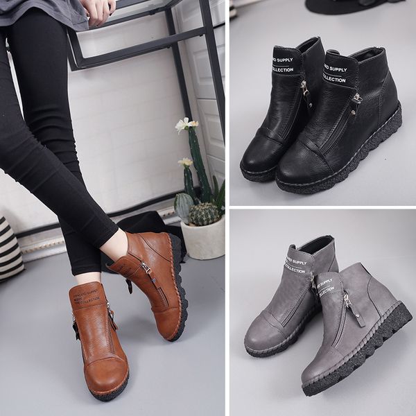 2021 autumn winter martin women's round head thick bottom solid color fashion non slip british short boots add women, Black
2021 autumn winter martin women's round head thick bottom solid color fashion non slip british short boots add women, Black