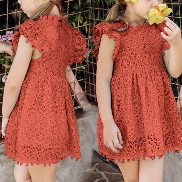 girl's dresses 2021 summer girls dress toddler kids baby clothes elegant lace pom-pom flutter-sleeve party princess clothing, Red;yellow
girl's dresses 2021 summer girls dress toddler kids baby clothes elegant lace pom-pom flutter-sleeve party princess clothing, Red;yellow