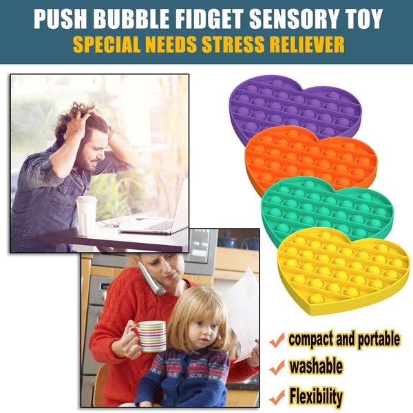 Fidget Toys Simple Dimple Love Push Bubble Fidget Sensory Toy Autism Special Needs Stress Reliever Poppit Toys Fidget Antistress
Fidget Toys Simple Dimple Love Push Bubble Fidget Sensory Toy Autism Special Needs Stress Reliever Poppit Toys Fidget Antistress