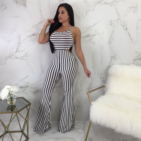 women's jumpsuits & rompers summer bodycon backless striped women party casual overalls jumpsuit, Black;white
women's jumpsuits & rompers summer bodycon backless striped women party casual overalls jumpsuit, Black;white