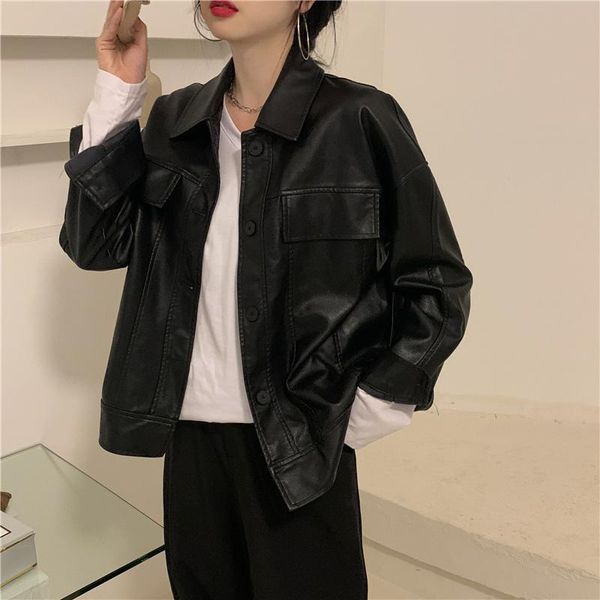 women's jackets korean chic jacket versatile spring autumn 2021 temperament fried street black pu leather rac, Black;brown
women's jackets korean chic jacket versatile spring autumn 2021 temperament fried street black pu leather rac, Black;brown