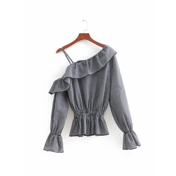 casual woman loose plaid one-shoulder ruffles blouse spring fashion ladies petal sleeve blouses female sweet 210515, White
casual woman loose plaid one-shoulder ruffles blouse spring fashion ladies petal sleeve blouses female sweet 210515, White