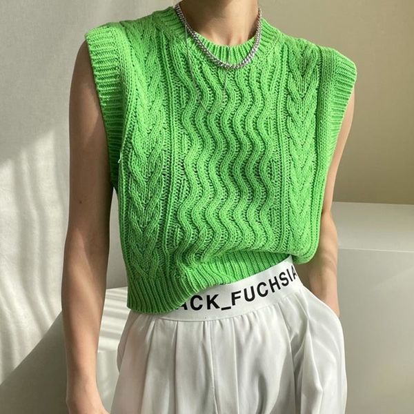 women's polos niche casual round neck candy linen pattern design loose and versatile sleeveless knitted vest women 2crv, White
women's polos niche casual round neck candy linen pattern design loose and versatile sleeveless knitted vest women 2crv, White