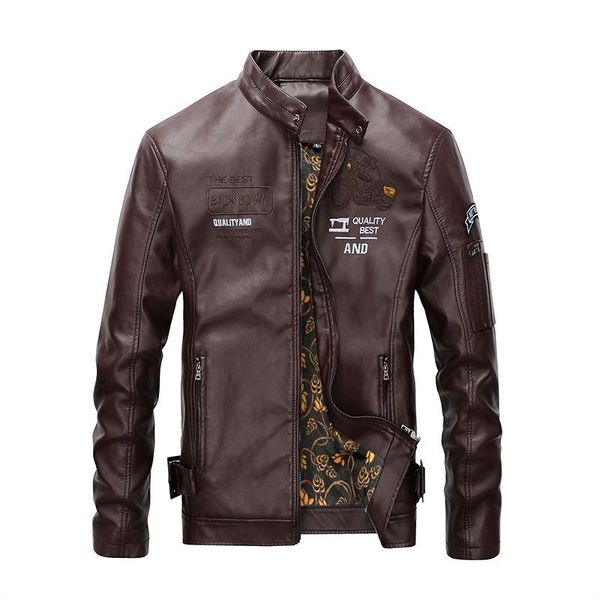men's jackets fashion casual mens leather jacket plus size velvet trendy embroidered, Black;brown
men's jackets fashion casual mens leather jacket plus size velvet trendy embroidered, Black;brown