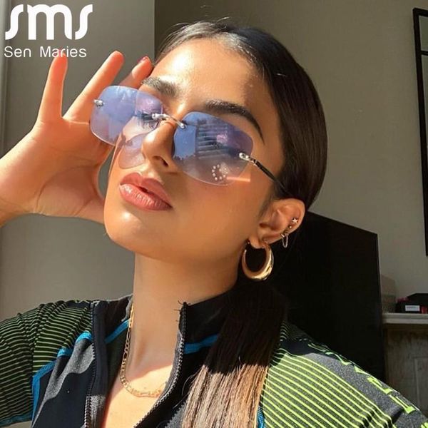 sunglasses rimless vintage women men retro square sun glasses designer shades eyewear, White;black
sunglasses rimless vintage women men retro square sun glasses designer shades eyewear, White;black