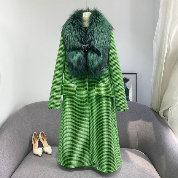 women's fur & faux coat collar detachable wool woolen long women winter 2021 with real raccoon fashion jackets, Black
women's fur & faux coat collar detachable wool woolen long women winter 2021 with real raccoon fashion jackets, Black